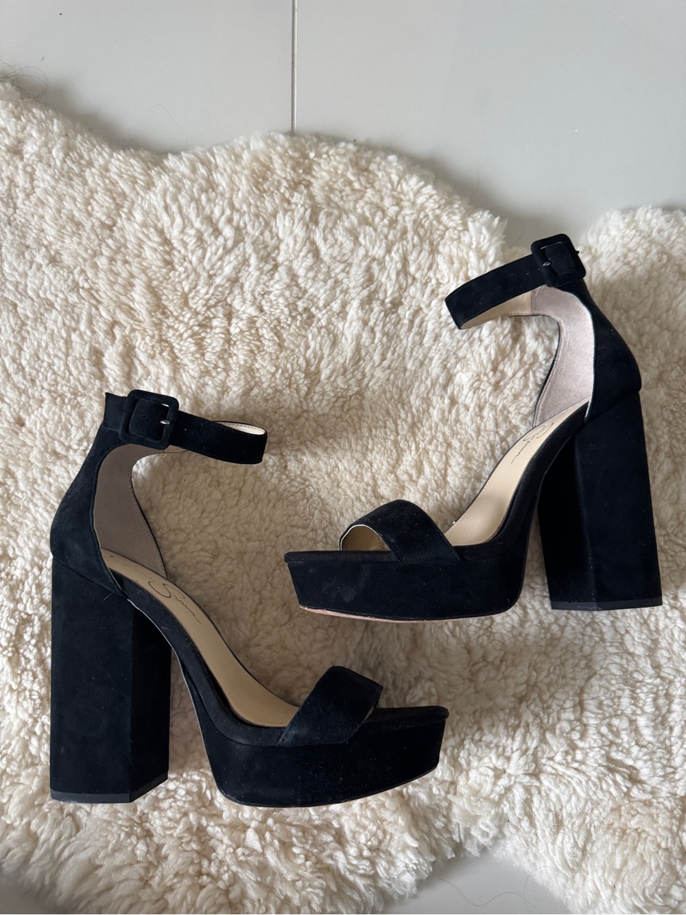 Jessica Simpson Black Suede Heels Size 10